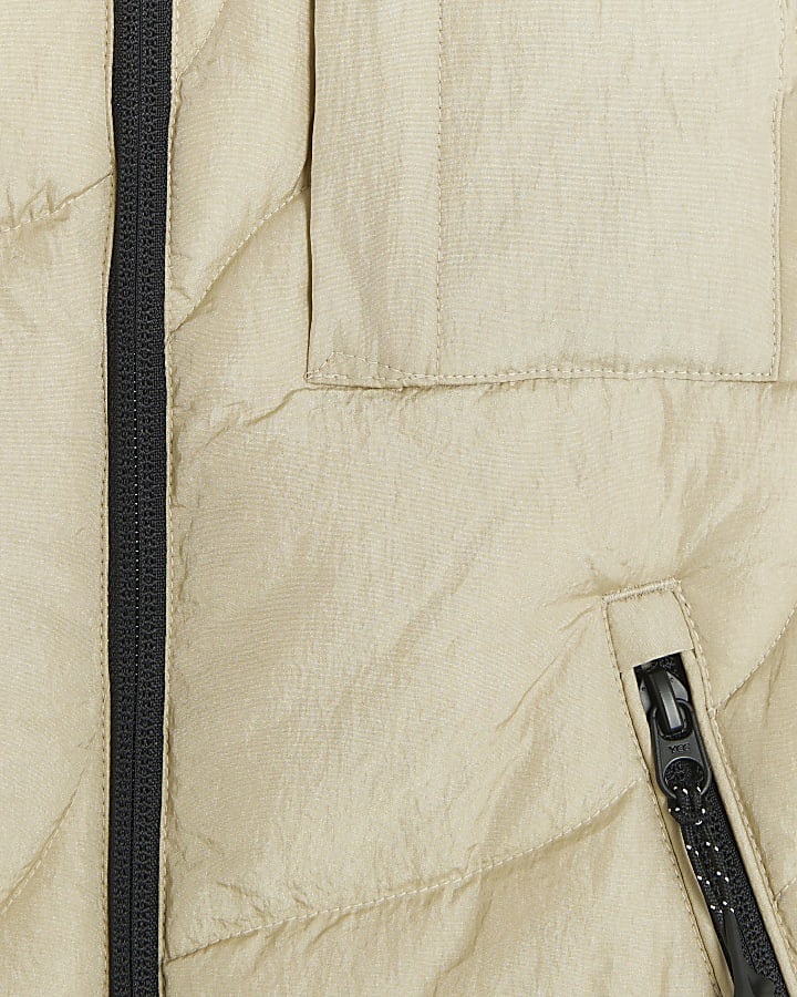 Beige wave padded gilet