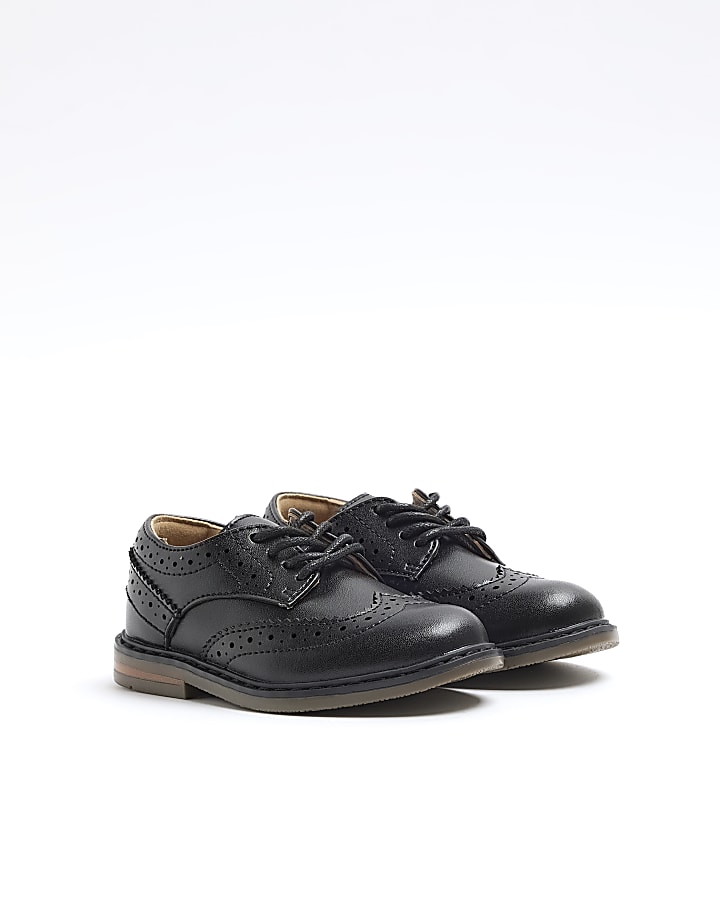 Mini boys black brogue smart shoes