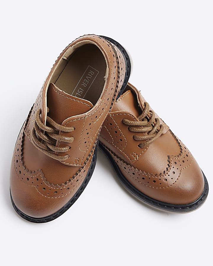 Mini boys brown brogue smart shoes