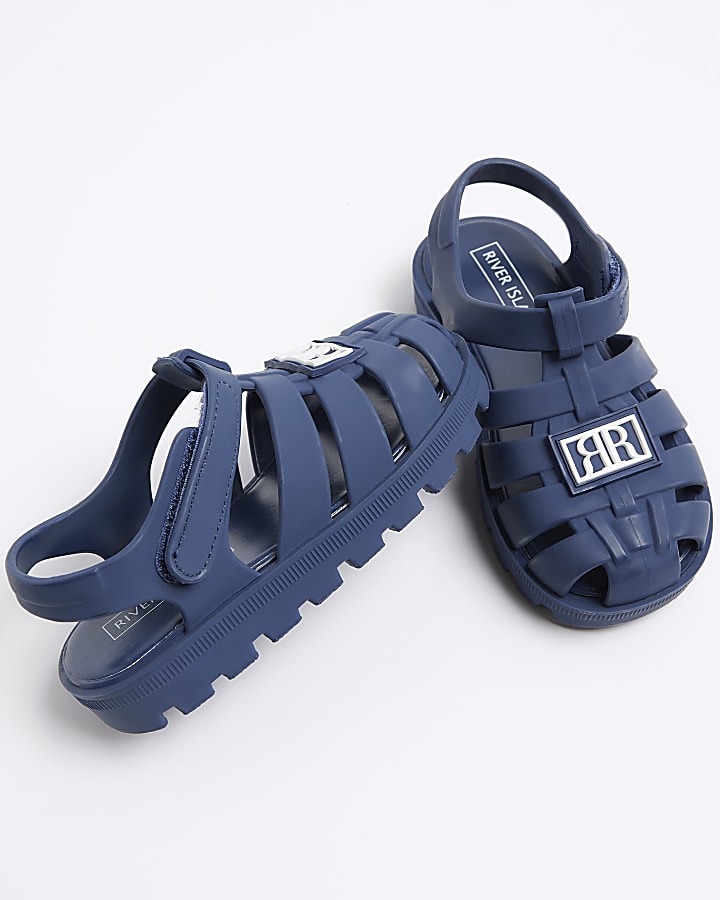 Mini Navy Jelly Sandals