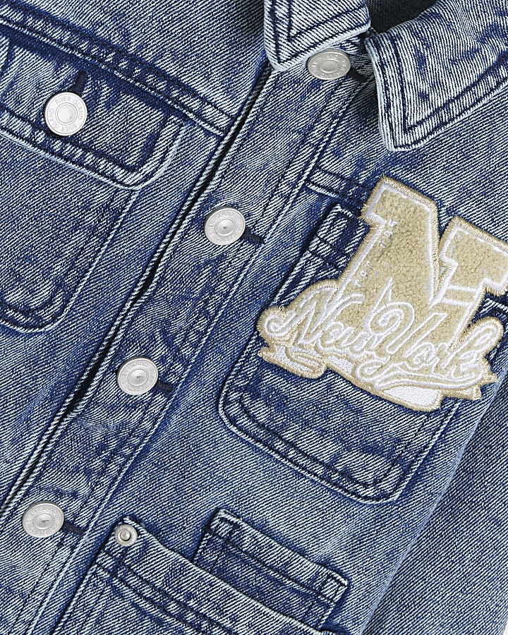 Mini blue badged denim jacket