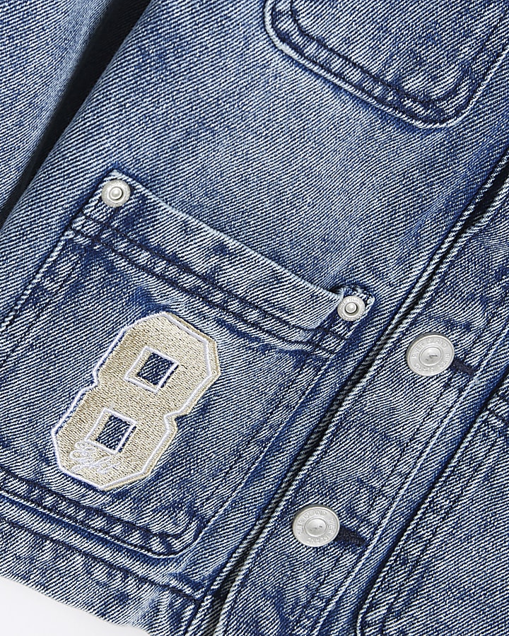 Mini blue badged denim jacket