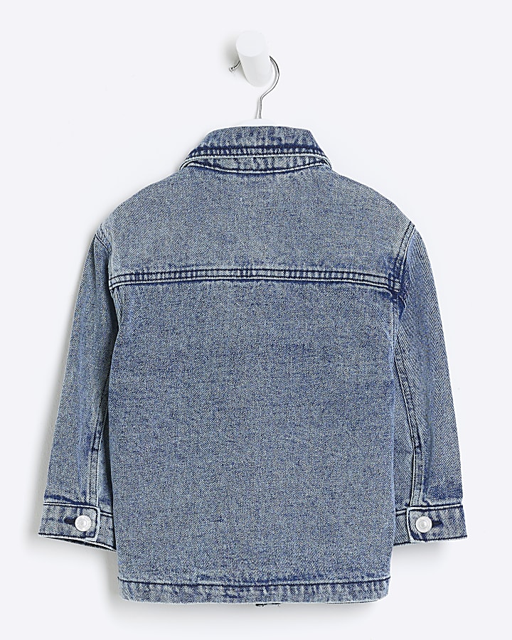 Mini blue badged denim jacket