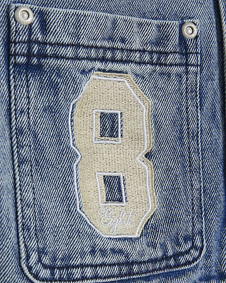 Blue badged denim jacket