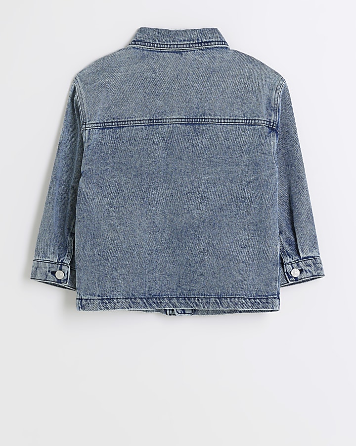 Blue badged denim jacket