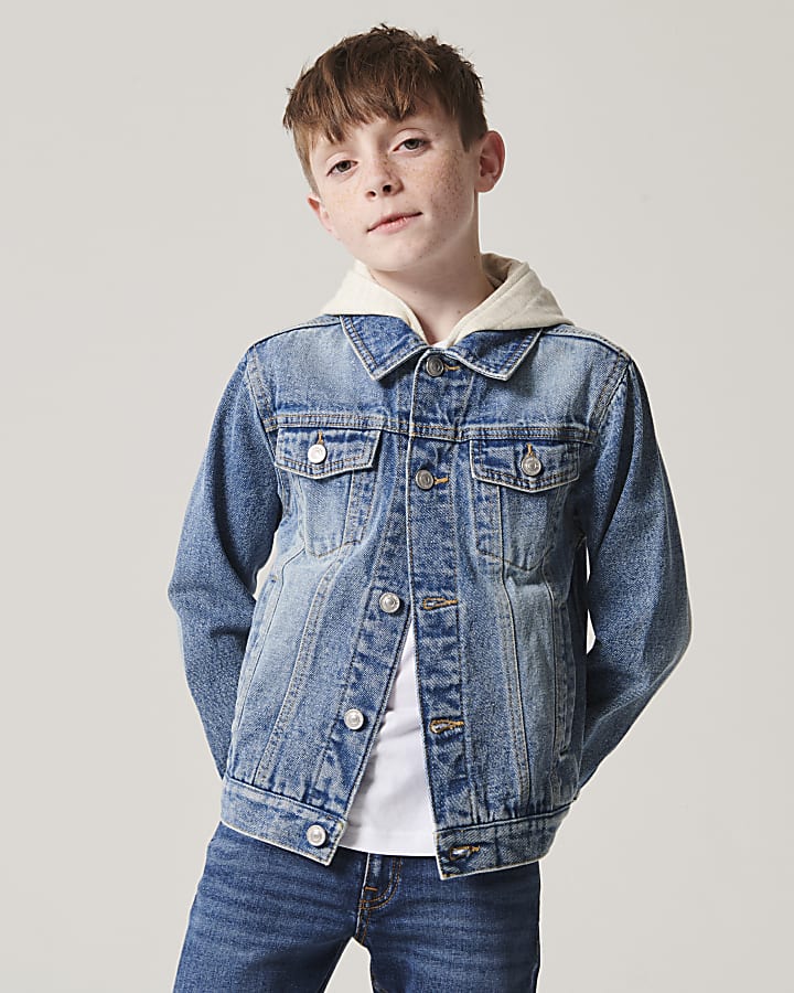 Boys denim hooded jacket sale