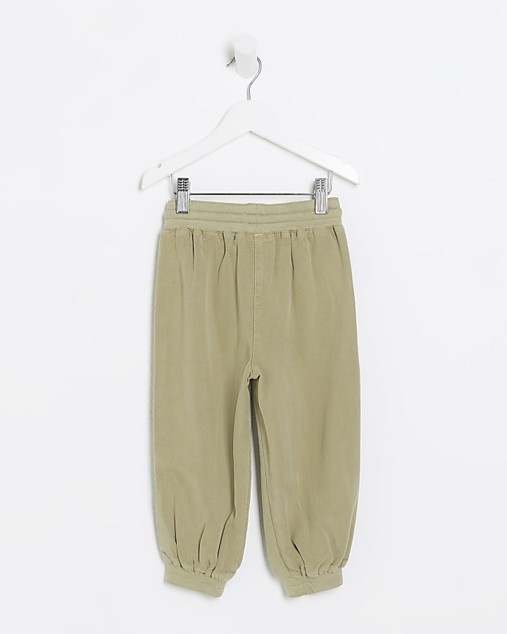 Mini girls green lyocell cuffed joggers