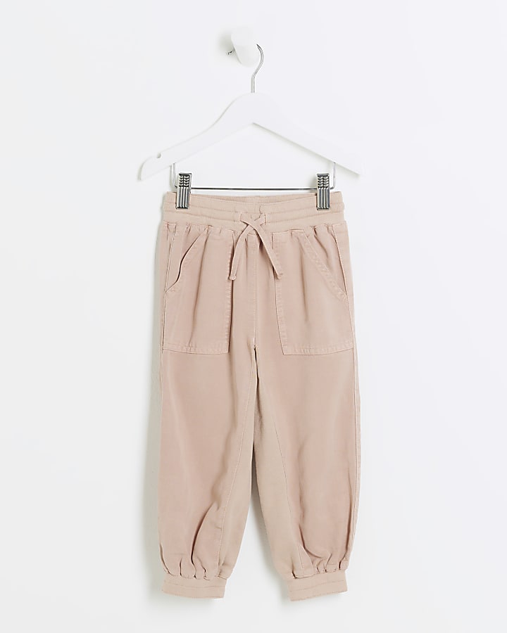 Mini girls pink lyocell cuffed joggers