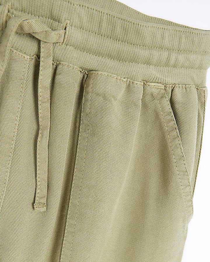 Girls green lyocell cuffed joggers