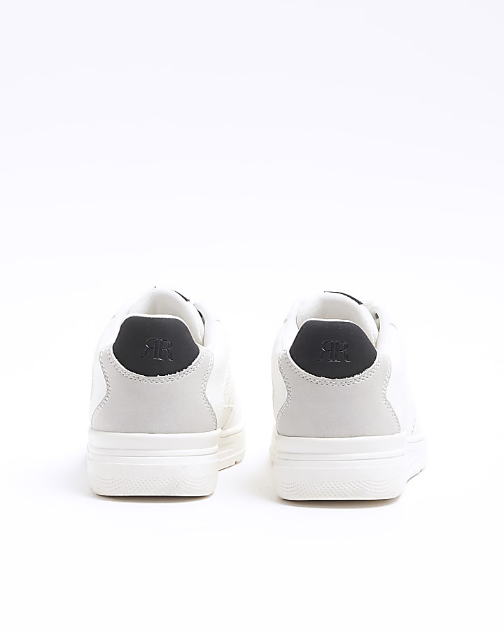 Boys white mesh panel trainers