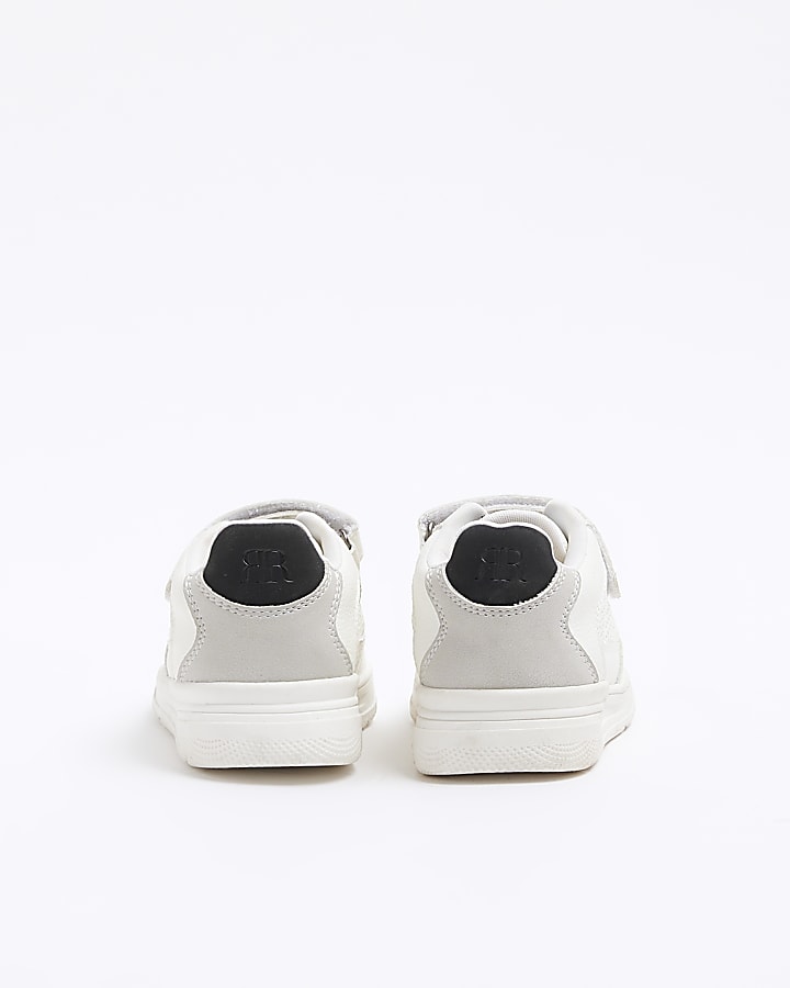 Mini boys white mesh panel trainers