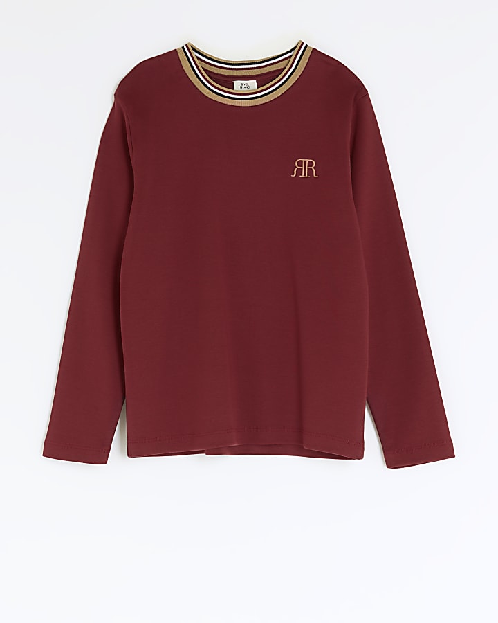 Boys red RI long sleeve t-shirt