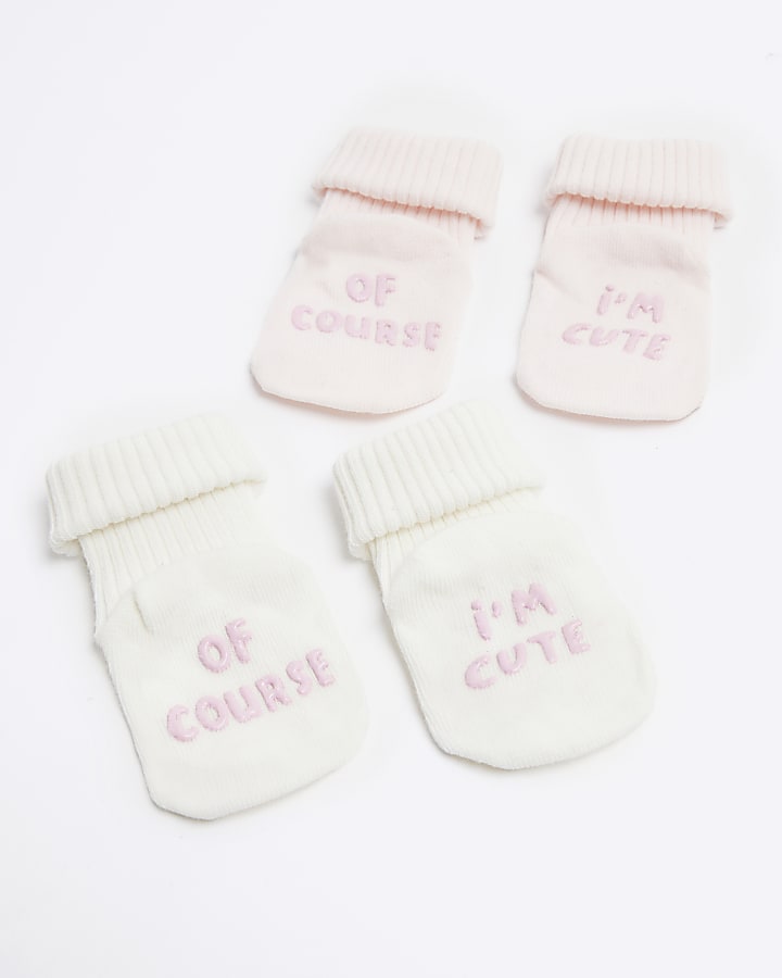 Baby girls pink turnover socks 2 pack