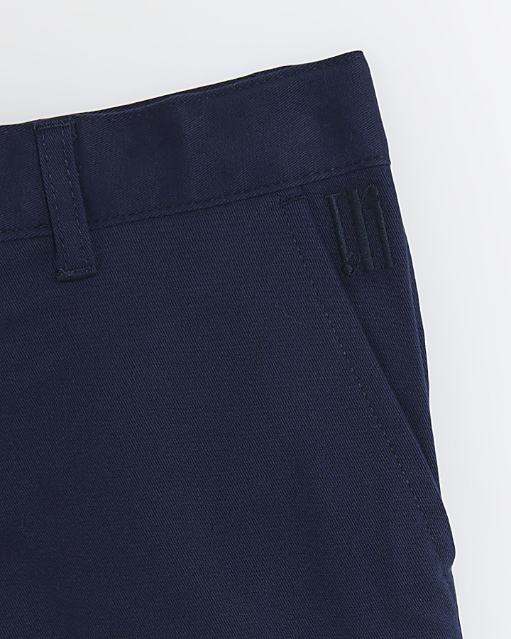 Boys navy smart chino trousers