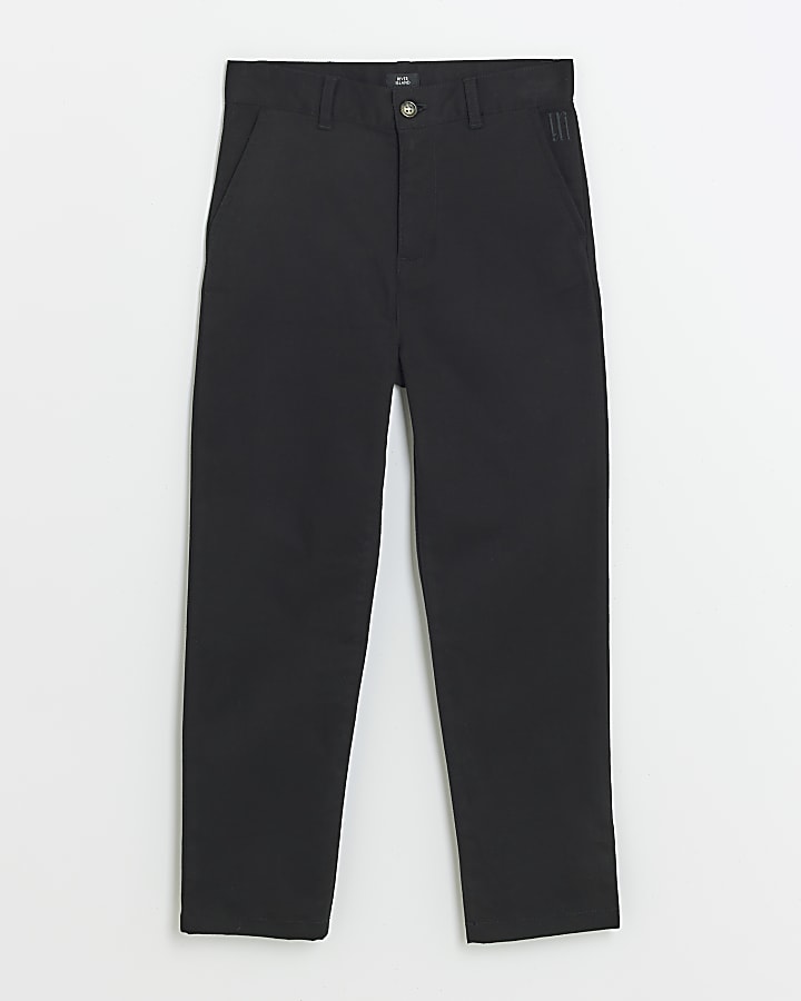 Boys black smart chino trousers