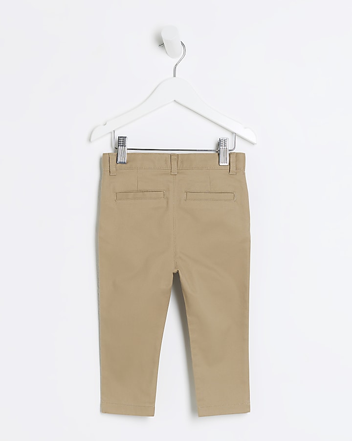 Mini boys brown smart chino trousers