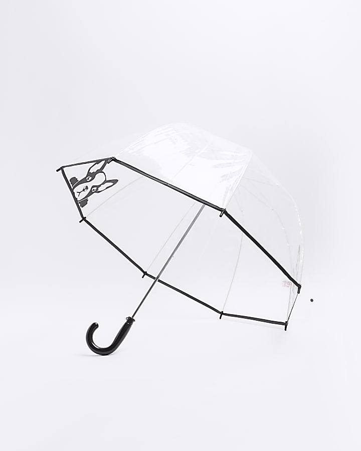 Girls black clear dog umbrella