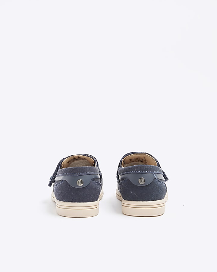 Mini boys navy suedette tassel loafers