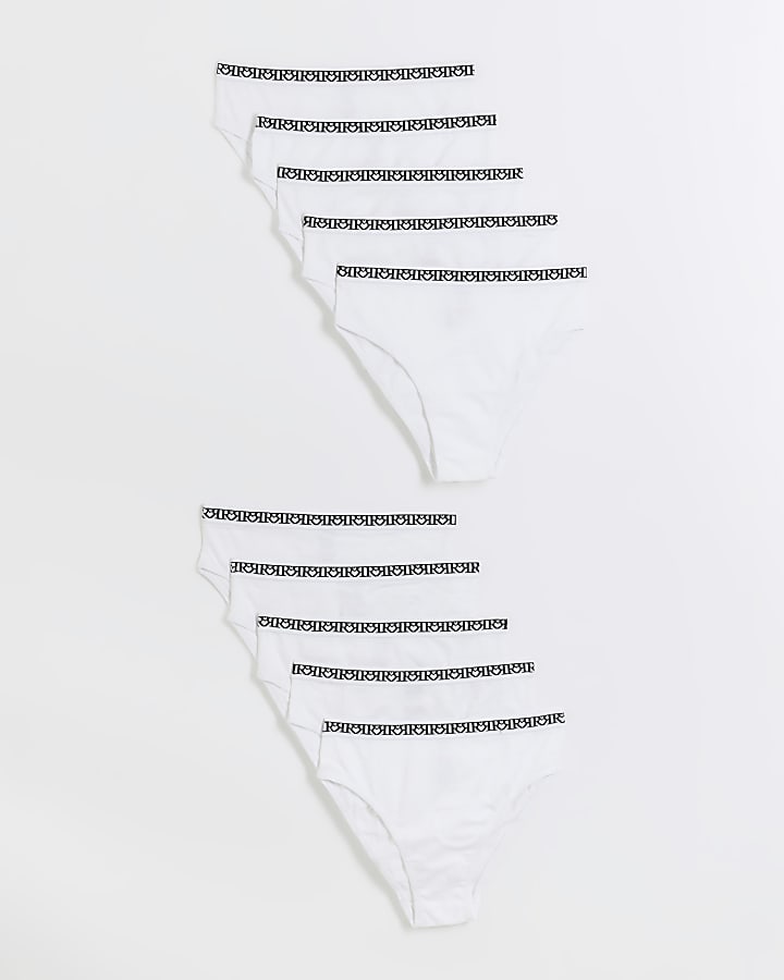 Girls white RI brief 10 pack