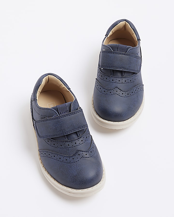 Mini Boys Navy Brogue Shoes