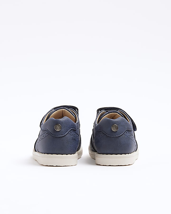 Mini Boys Navy Brogue Shoes