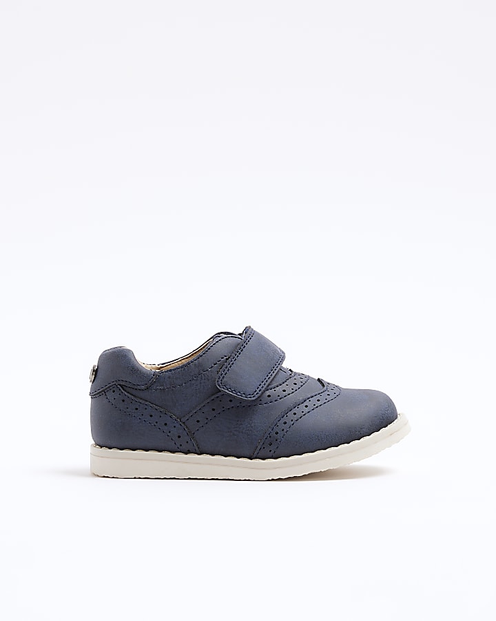 Mini Boys Navy Brogue Shoes