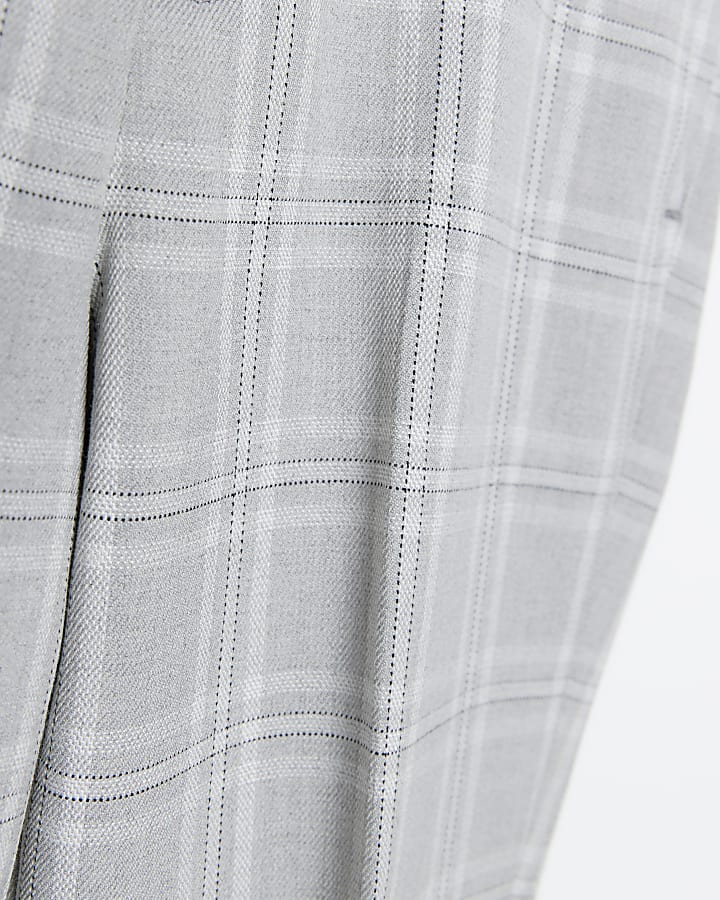 Mini boys grey check suit trousers