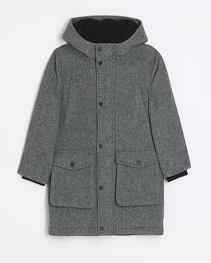 Boys grey wool coat best sale