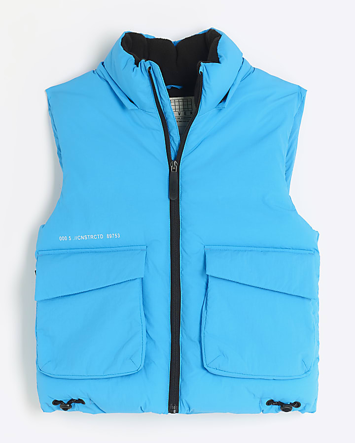 Boys blue hooded gilet