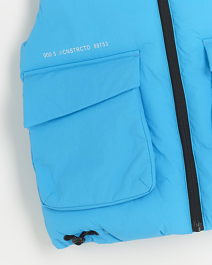 Boys blue hooded gilet