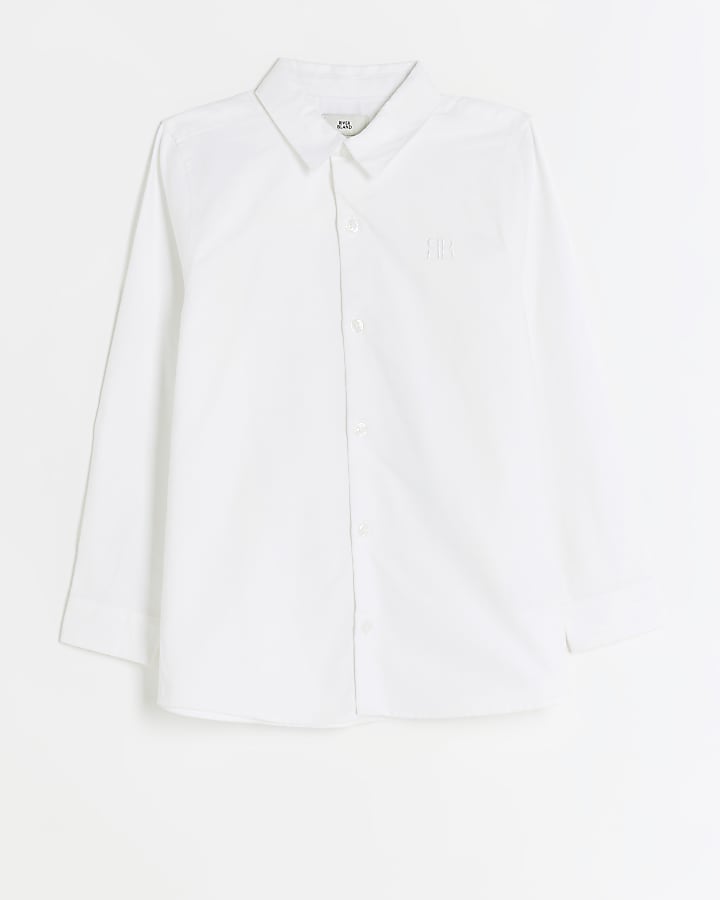 Boys white long sleeve oxford shirt