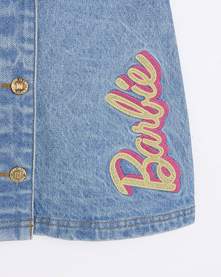 Girls blue RI x Barbie denim skirt