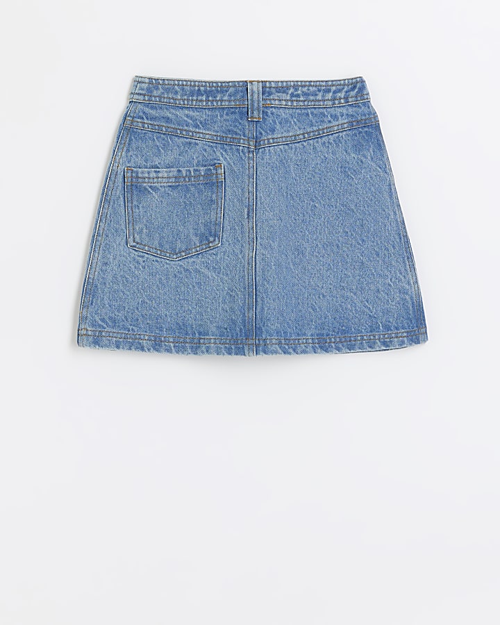 Girls blue RI x Barbie denim skirt