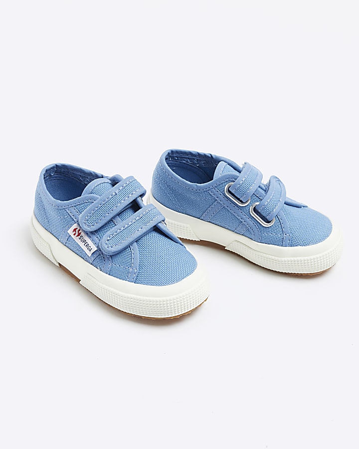 Boys blue Superga double strap trainers