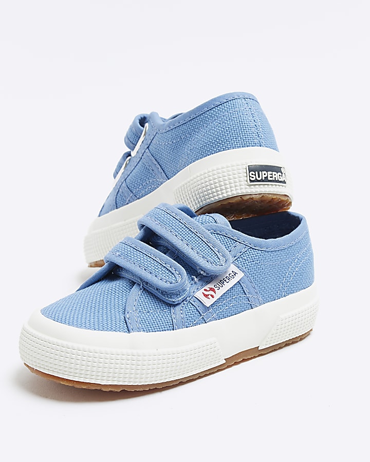 Boys blue Superga double strap trainers