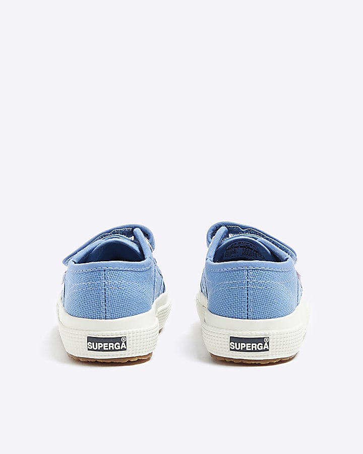 Boys blue Superga double strap trainers