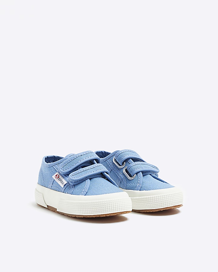 Boys blue Superga double strap trainers