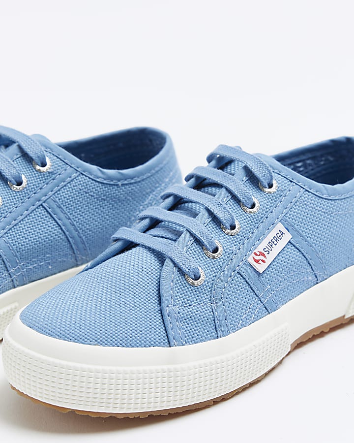 Girls aqua Superga lace up trainers