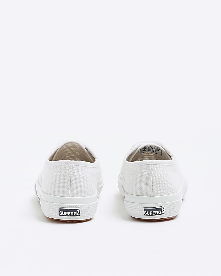 Girls white Superga lace up trainers