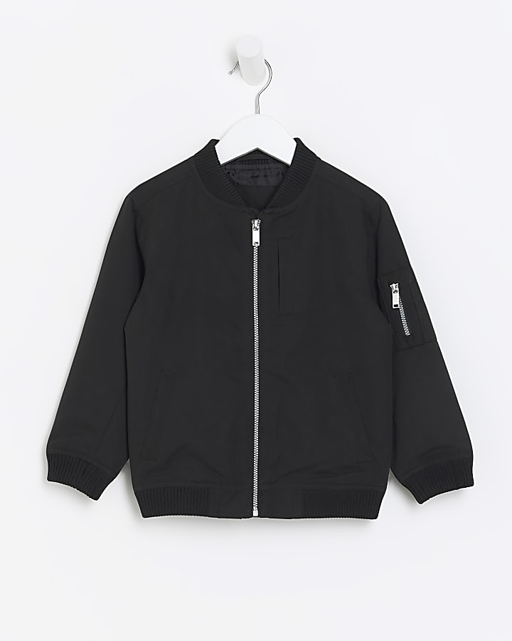 Mini black smart bomber jacket