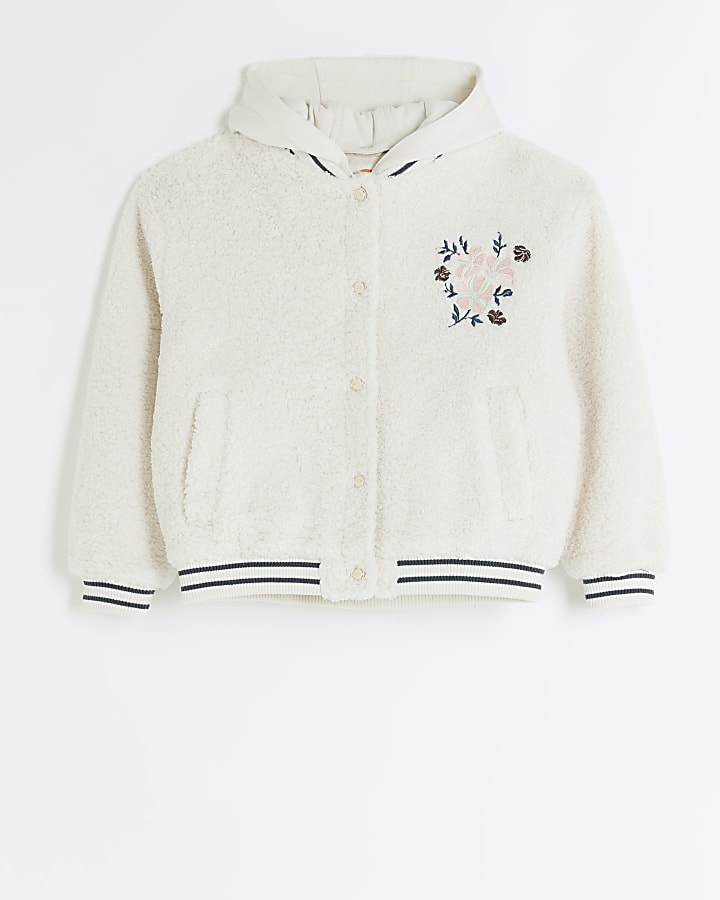 Girls hooded bomber jacket deals