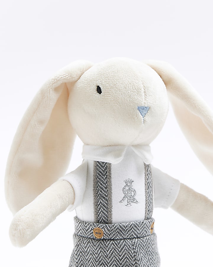 White Bunny Dungaree Toy