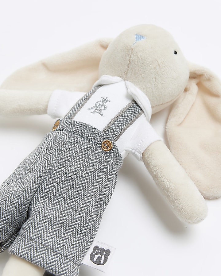 White Bunny Dungaree Toy