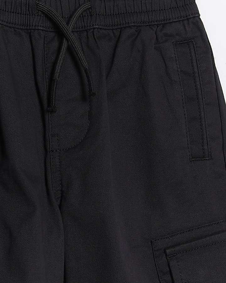 Mini Black cuffed Cargo Trousers