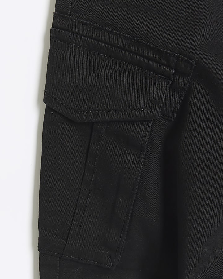 Black cuffed cargo Trousers