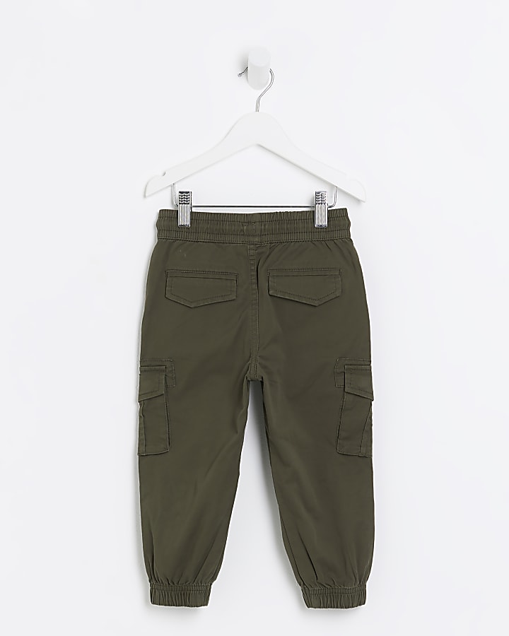 Mini Khaki cuffed Cargo Trousers