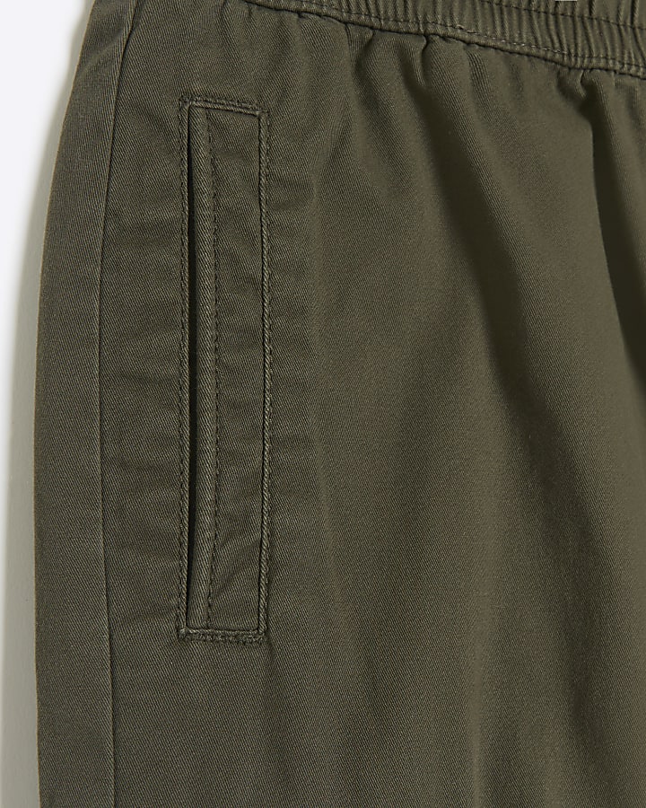 Khaki cuffed Cargo Trousers