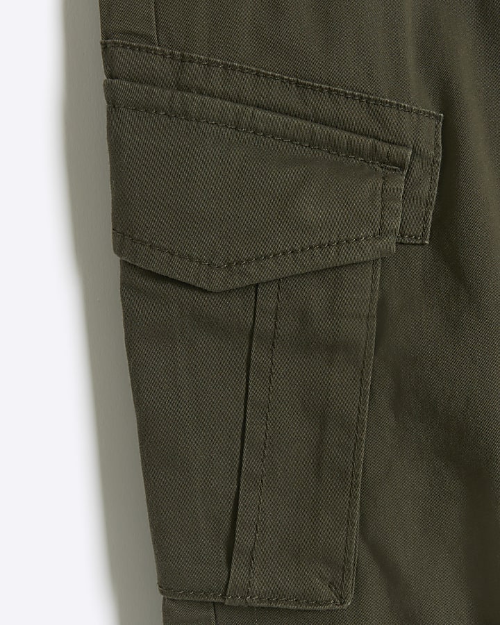 Khaki cuffed Cargo Trousers