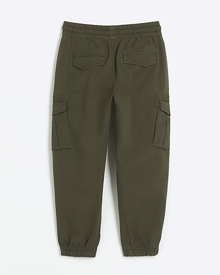 Khaki cuffed Cargo Trousers