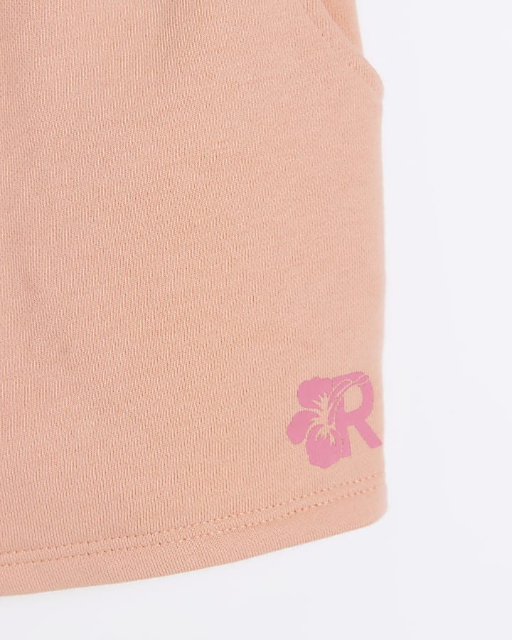 Girls coral pull on shorts